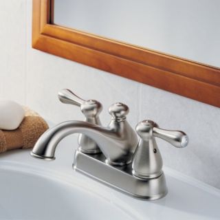 Delta Leland 2578LF 4 in. Centerset Low Arc Bathroom Faucet with Pop Up   Bathroom Sink Faucets
