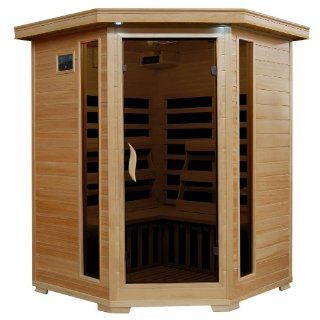 Radiant Saunas BSA2412 3 Person Hemlock Infrared Sauna with 7 Carbon Corner Heaters  Saunas Outdoor  Patio, Lawn & Garden