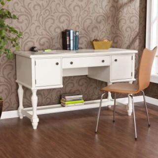 Southern Enterprises Calvert Desk with Optional Hutch   Off White   Desks