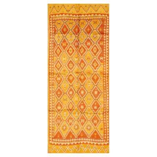 Moroccan All Over Geometric Yellow Rug   4.3 x 10.9 ft.   Area Rugs