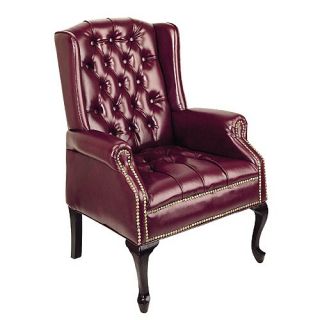 Traditional Queen Anne Accent Chair Mahogany Finish   Accent Chairs