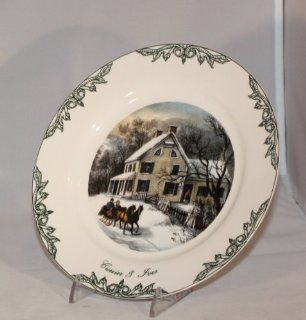 Museum of the City of New York Currier and Ives Dinnerware Collection American Homestead Winter   Salad Plate  
