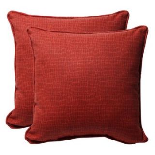 Pillow Perfect 18.5 x 18.5 Decorative Red Animal Print Toss Pillows   Set of 2   Outdoor Pillows