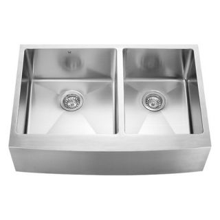 Vigo VGR3320BL Double Basin Farmhouse Kitchen Sink   Kitchen Sinks