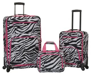 Rockland Luggage 2 Piece Expandable Spinner Set with 14 in. Tote Bag   Animal Print   Luggage Sets