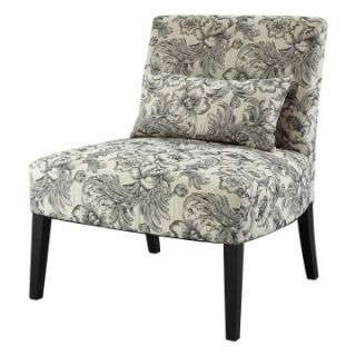 Powell Lila Armless Chair with Black and White Floral   Accent Chairs