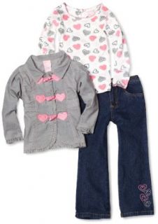 Nannette Girls 2 6x 3 Piece Heart Jacket, Gray, 5 Clothing Sets Clothing