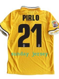 NEW 2013 14 Juventus Away PIRLO #21 Soccer Jersey Calcio Serie A Andrea Pirlo football shirt (L Large US)  Football Uniforms  Sports & Outdoors