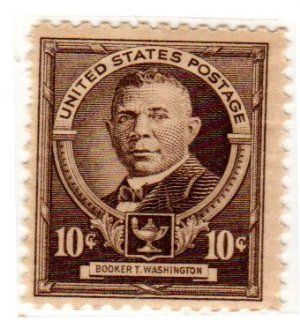 Postage Stamps United States. One Single 10c Dark Brown 1940 Booker T. Washington, Famous American Issue, American Educators Stamp #873. 