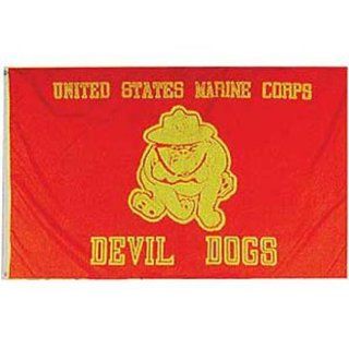 United States Marine Corps Devil Dogs Flag with Grommets 2ft x 3ft  Outdoor Flags  Patio, Lawn & Garden