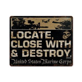 USMC Locate Allied Military Metal Sign   Victory Vintage Signs   Decorative Signs