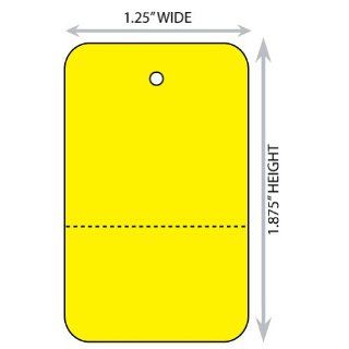 Small (1.25" X 1.875") Yellow Blank Merchandise Tag With Perforation. Case of 2, 000 Tags.  Blank Labeling Tags 