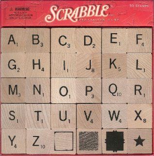 Scrabble Letters Wood Mount Rubber Stamp Set