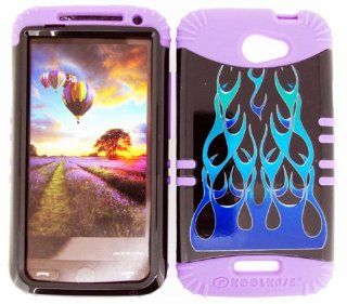 3 IN 1 HYBRID SILICONE COVER FOR HTC ONE X HARD CASE SOFT LIGHT PURPLE RUBBER SKIN WILD FLAME LP TP876 S720E KOOL KASE ROCKER CELL PHONE ACCESSORY EXCLUSIVE BY MANDMWIRELESS Cell Phones & Accessories