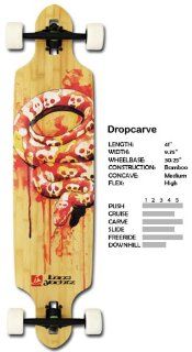 Landyachtz 41" Bamboo Drop Carve w/Bear Grizzly 852 Trucks and 76mm 80a Zombie Hawgs White Wheels Complete Longboard  Long Surfboards  Sports & Outdoors