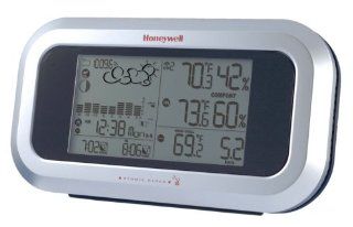 Honeywell TE852W Long Range Weather Forecaster with Wind Speed and Atomic Clock   Weather Stations