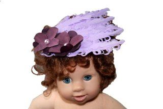 PURPLE WITH FLOWERS FEATHERS Jewel Gerbera Daisy Flower Crochet Headband Gerber for Girls/ Child/ Baby Toddler apparel head hair band bow bows girl soft infant youth accessory by "BubuBibi" Infant And Toddler Hair Accessories Clothing