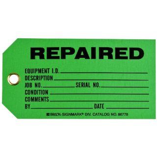 Brady 86778 3" Height x 5 3/4" Width, Cardstock (B 853), Black on Green Production Status Tags (100 Tags) Industrial Lockout Tagout Tags