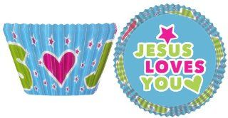 Jesus Loves You Baking Cups (32 per package) Kitchen & Dining