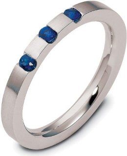 18 Karat White Gold Stackable Sapphire Band Ring Dora Rings Jewelry