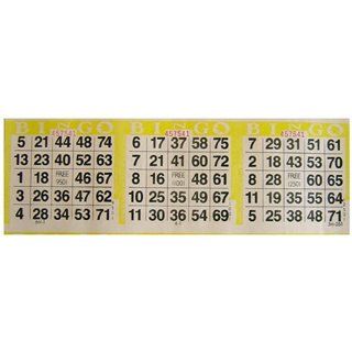 3 Horizontal Yellow Bingo Paper  Bingo Cards  Sports & Outdoors