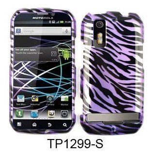 For Sprint Motorola Photon 4g Mb855 Accessory   Purple Zebra Design Hard Case Proctor Cover + Free Lf Stylus Pen Cell Phones & Accessories