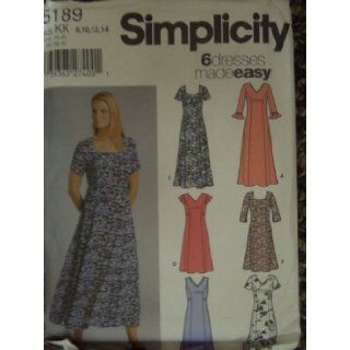 Simplicity 5189 Sewing Pattern for Princess Seamed Dress in Two Lengths with V or Scoop Neckline, Back Attached Belt, and Sleeve Options in Misses 8 10 12 14 Simplicity Books