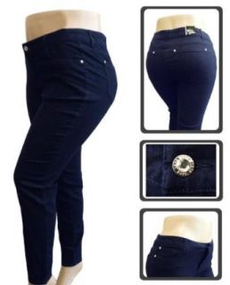 1826 DARK BLUE denim jeans HIGH WAIST WOMENS PLUS SIZE pants SKINNY LEG PL 880