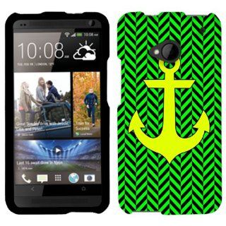 HTC ONE Anchor Yellow Chevron Mini Green and Black Phone Case Cover Cell Phones & Accessories