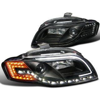 A4 R8 Style Projector Head Lihghts+Led Strip Turn Signal Lamps Black Automotive