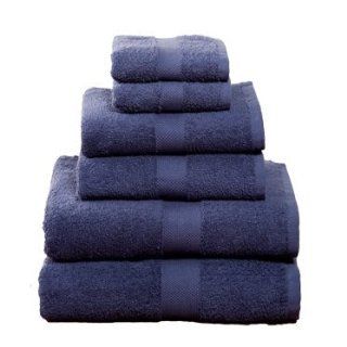 6 Piece Towel Set, Navy Blue   Bath Towels Clearance