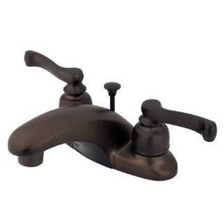 Kingston Brass GKB8625FL Oil Rubbed Bronze Royale Royale Centerset Bathroom Faucet with Pop Up Drain Assembly and Metal Lever Handles GKB862.FL   Touch On Bathroom Sink Faucets  