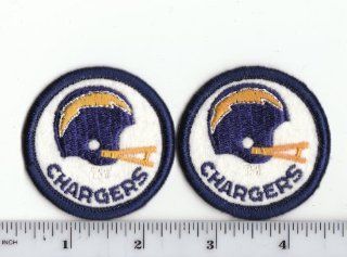 Set of 2 Vintage 1980s NFL SD San Diego Chargers 2 Inch Round PATCH Old Logo Throwback (sew or iron on) 