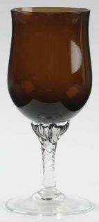 Celebrity Coco Wine Glass   Brown Bowl, Clear Twisted Stem