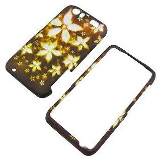 Gold Flowers Protector Case for Motorola ATRIX HD MB886 Cell Phones & Accessories