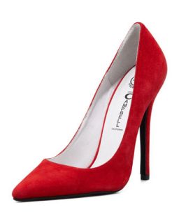 Darling Suede Point Toe Pump, Red   Jeffrey Campbell