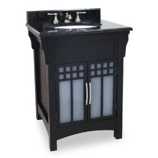 Lyn Design VAN075 T Ming Modern Collection 28 Inch Single Sink Bathroom Vanity, Black    