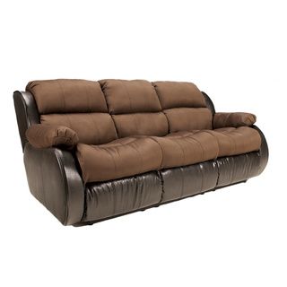 Signature Designs By Ashley Presley Espresso Reclining Sofa With Drop Down Table