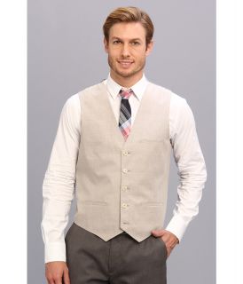 Calvin Klein YD Ramie/Cotton Stripe Half Lined Vest Mens Vest (Gray)