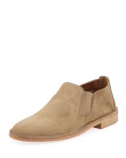 Womens Mia Flat Suede Slip On, Taupe   Vince