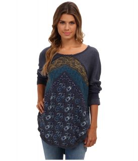 Free People Del Rey Pullover Womens Long Sleeve Pullover (Blue)