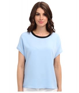 Calvin Klein Crew Neck Dolman Tee Womens Short Sleeve Pullover (Blue)