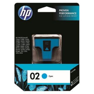 HP 02 Printer Ink Cartridge   Cyan (C8771WN#140)