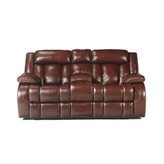 Signature Designs By Ashley Dainan Chestnut Double Reclining Loveseat With Console