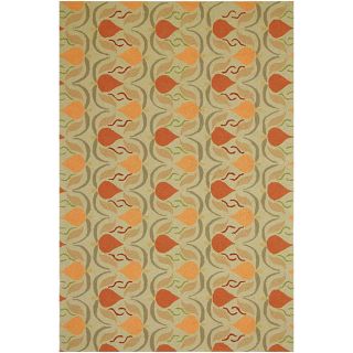 Hand hooked Green Area Rug (3 6 X 5 6)