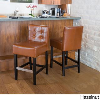 Christopher Knight Home Tate Tufted Leather Counter Stools (set Of 2)