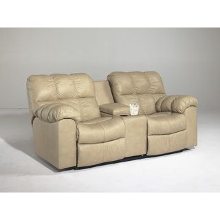 Signature Designs By Ashley Max Chamois Double Recliner Loveseat With Console