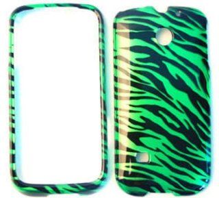Huawei Ascend 2 M865 Transparent Design, Green Zebra Print Hard Case/Cover/Faceplate/Snap On/Housing/Protector Cell Phones & Accessories
