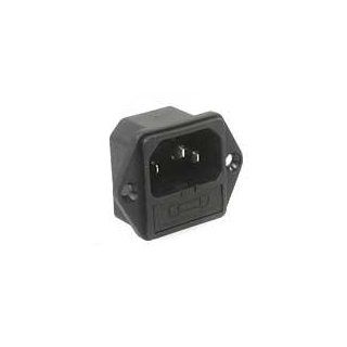RECEPTACLE, MALE, 10A@250V, FUSED, FAST ON, UL/CSA/VDE Electronic Component Interconnects