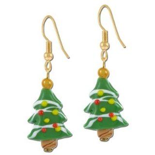 Green Lampwork Christmas Tree Earring Kit